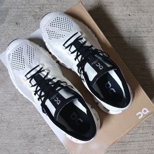 On Running Women's White and Black Athletic Running Shoes